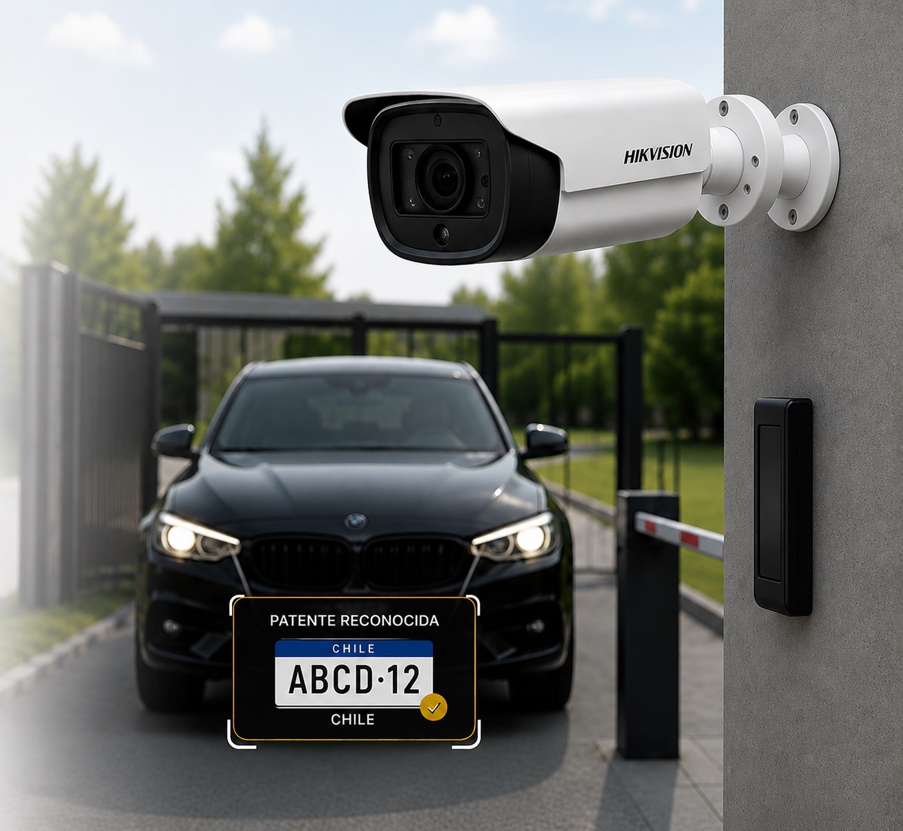 Sistema LPR Hikvision — reconocimiento de patentes en automóvil